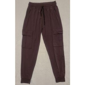 Dark Purple Joggers with elastic waistband and drawstring and pockets